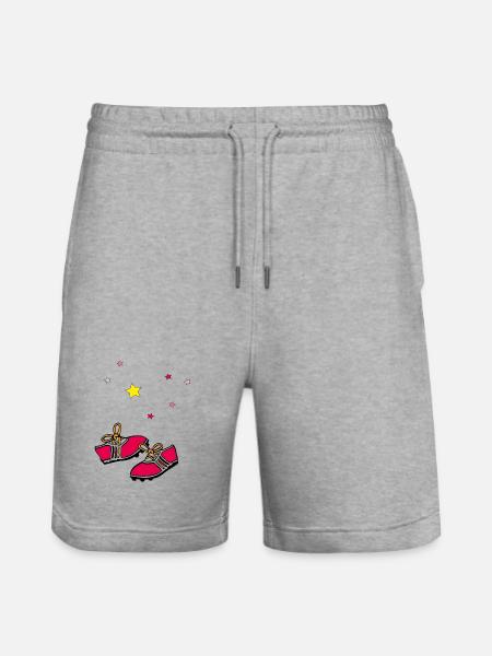 Fußballschuhe, Sterne - Stanley/Stella Unisex Bio Joggingshorts Trainer - Grau meliert