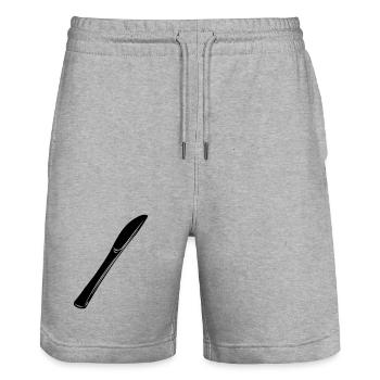 Couverts pour couteaux - Short de jogging bio TRAINER Stanley/Stella unisexe - gris chiné - Devant - Nik (191cm) & Marisol (170cm)