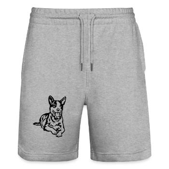Bouvier australien - Short de jogging bio TRAINER Stanley/Stella unisexe - gris chiné - Devant - Nik (191cm) & Marisol (170cm)