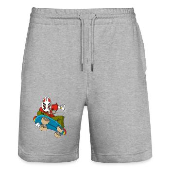 Fox kitsune skateboarding - Stanley/Stella Trainer Unisex Organic Jogging Shorts - heather grey - Front - Nik (191cm) & Marisol (170cm)