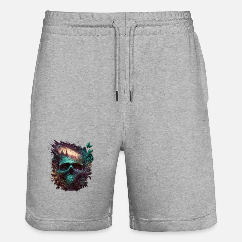 Neon Crâne Forêt Art - Short de jogging bio TRAINER Stanley/Stella unisexe - gris chiné