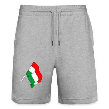 flag Hungary - Stanley/Stella Trainer Unisex Organic Jogging Shorts - heather grey - Front - Nik (191cm) & Marisol (170cm)