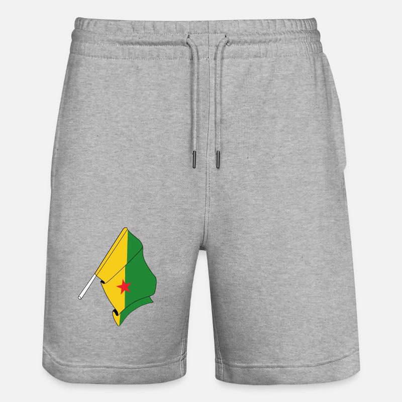 Drapeau de la Guyane française - Short de jogging bio TRAINER Stanley/Stella unisexe - gris chiné