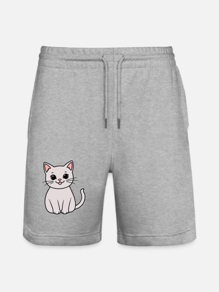 gray kitten - Stanley/Stella Trainer Unisex Organic Jogging Shorts - heather grey
