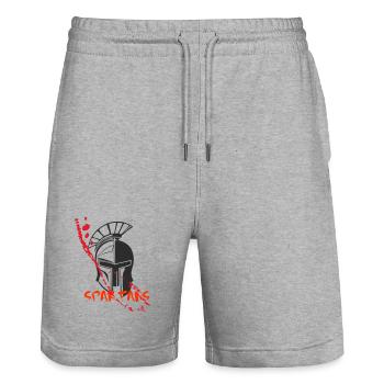 Helmet Sparta and Blood 7 - Stanley/Stella Trainer Unisex Organic Jogging Shorts - heather grey - Front - Nik (191cm) & Marisol (170cm)