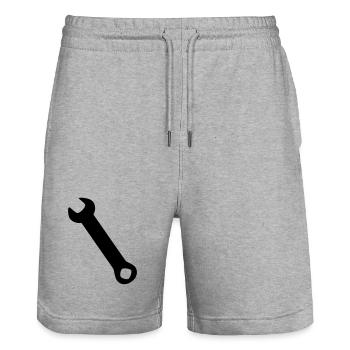 Wrench Silhoue - Stanley/Stella Trainer Unisex Organic Jogging Shorts - heather grey - Front - Nik (191cm) & Marisol (170cm)