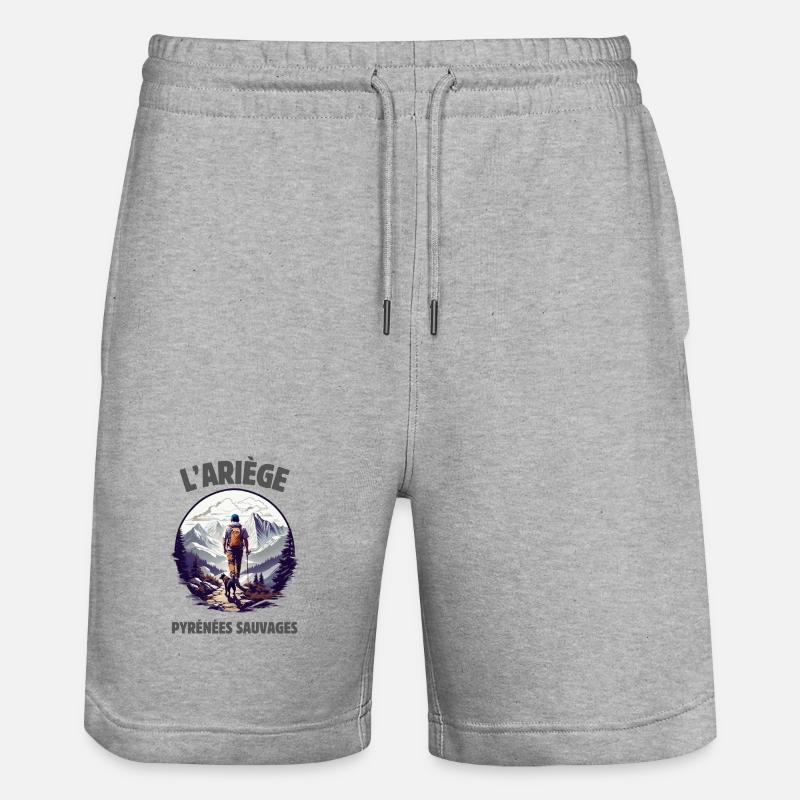 l'Ariège Pyrénées sauvages - Short de jogging bio TRAINER Stanley/Stella unisexe - gris chiné