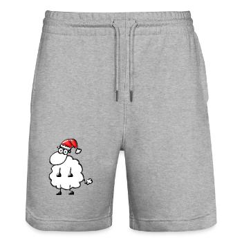Un mouton pour Noël - Short de jogging bio TRAINER Stanley/Stella unisexe - gris chiné - Devant - Nik (191cm) & Marisol (170cm)