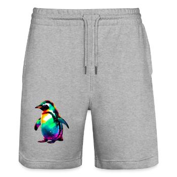 Pingouin - Short de jogging bio TRAINER Stanley/Stella unisexe - gris chiné - Devant - Nik (191cm) & Marisol (170cm)
