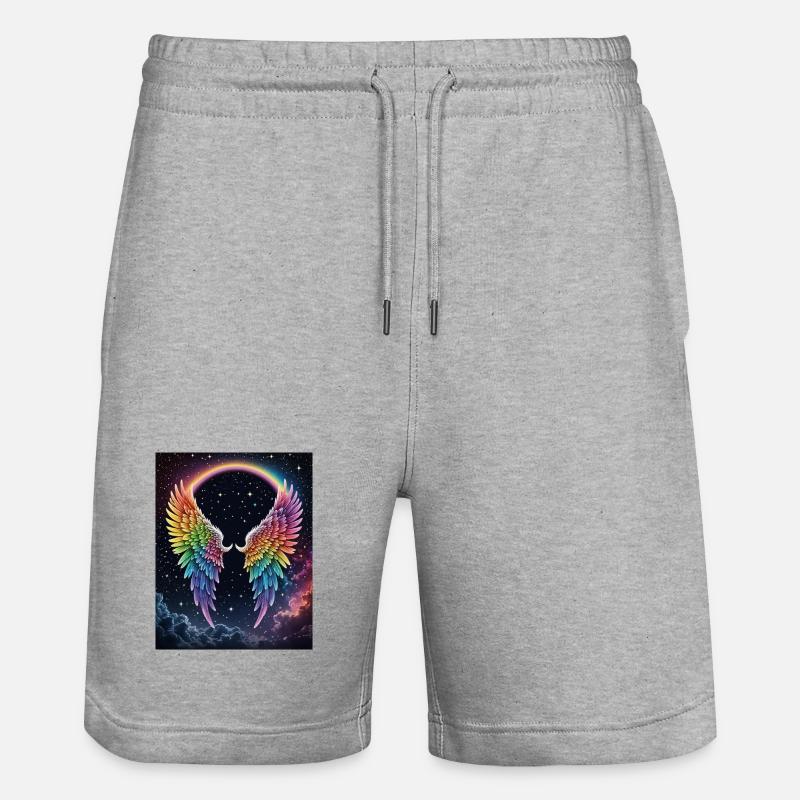 Regenbogenflug im Kosmos - Stanley/Stella Unisex Bio Joggingshorts Trainer  - Grau meliert