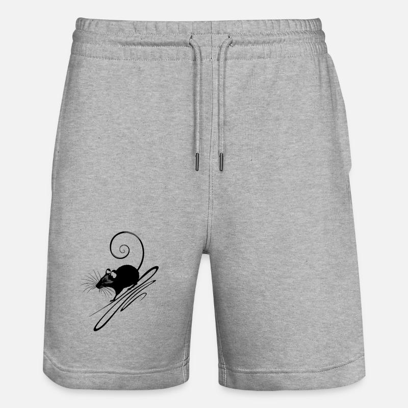 Silhouette de souris mignonne - Noir - Short de jogging bio TRAINER Stanley/Stella unisexe - gris chiné