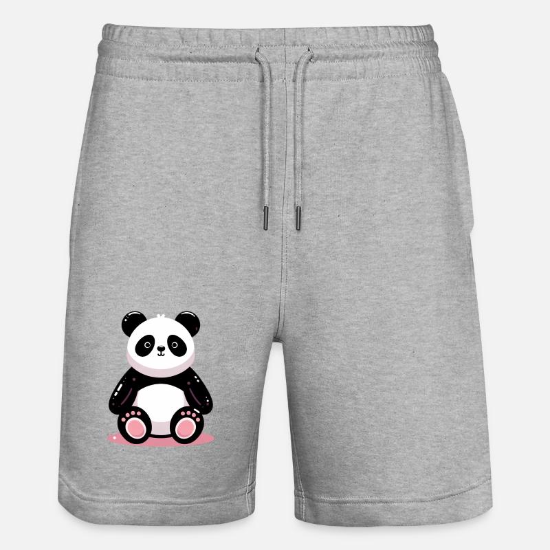 Panda - Stanley/Stella Unisex Bio Joggingshorts Trainer  - Grau meliert