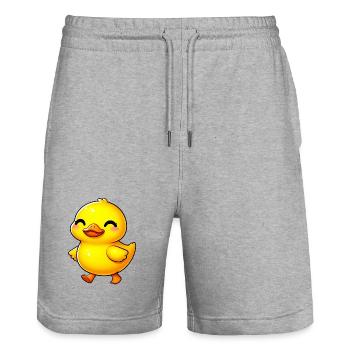 Caneton Canard Canard Canard - Short de jogging bio TRAINER Stanley/Stella unisexe - gris chiné - Devant - Nik (191cm) & Marisol (170cm)