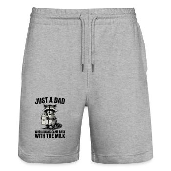 Funny Dad Joke Milk Comeback Design - Short de jogging bio TRAINER Stanley/Stella unisexe - gris chiné - Devant - Nik (191cm) & Marisol (170cm)