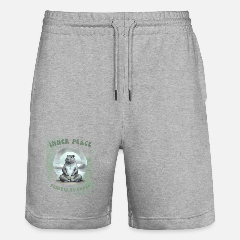 Inner Peace – Powered by Grass Design - Stanley/Stella Unisex Bio Joggingshorts Trainer  - Grau meliert