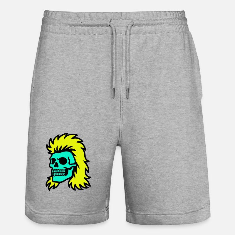 Vokuhila Skull - Stanley/Stella Unisex Bio Joggingshorts Trainer  - Grau meliert