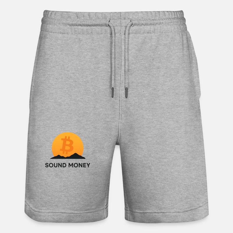Bitcoin Sunset Mountain - Short de jogging bio TRAINER Stanley/Stella unisexe - gris chiné