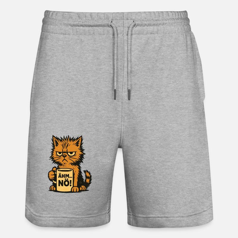 Kaffeetasse – Ähm, Nö - Katzendesign - Stanley/Stella Unisex Bio Joggingshorts Trainer  - Grau meliert