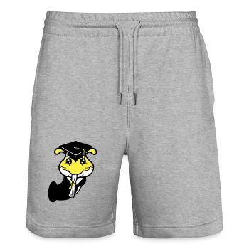 Loch Raupe Schulabschluss Abitur bestanden College - Stanley/Stella Unisex Bio Joggingshorts Trainer  - Grau meliert - Vorne - Nik (191cm) & Marisol (170cm)
