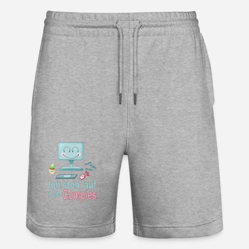 Ich steh' auf süße Computer - Stanley/Stella Unisex Bio Joggingshorts Trainer  - Grau meliert