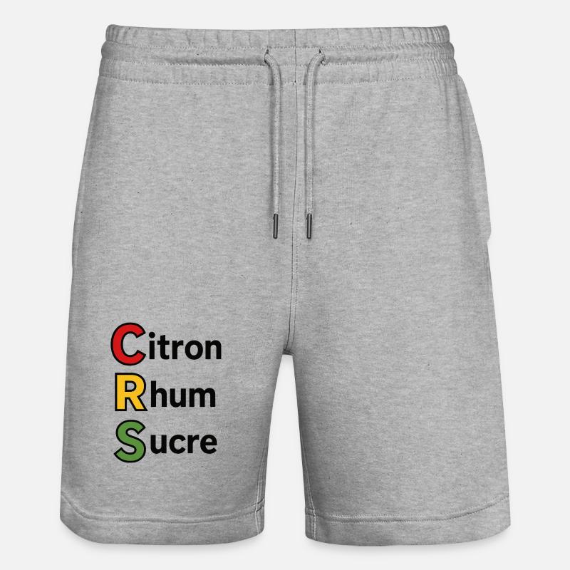 Zitrone, Rum, Zucker - Stanley/Stella Unisex Bio Joggingshorts Trainer - Grau meliert