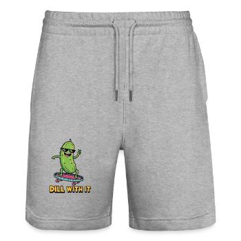 Pickle Vibes - Stanley/Stella Trainer Unisex Organic Jogging Shorts - heather grey - Front - Nik (191cm) & Marisol (170cm)