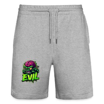 Evil - Stanley/Stella Unisex Bio Joggingshorts Trainer  - Grau meliert - Vorne - Nik (191cm) & Marisol (170cm)