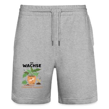 Ich wachse, auch wenn es chaotisch aussieht - Stanley/Stella Unisex Bio Joggingshorts Trainer  - Grau meliert - Vorne - Nik (191cm) & Marisol (170cm)