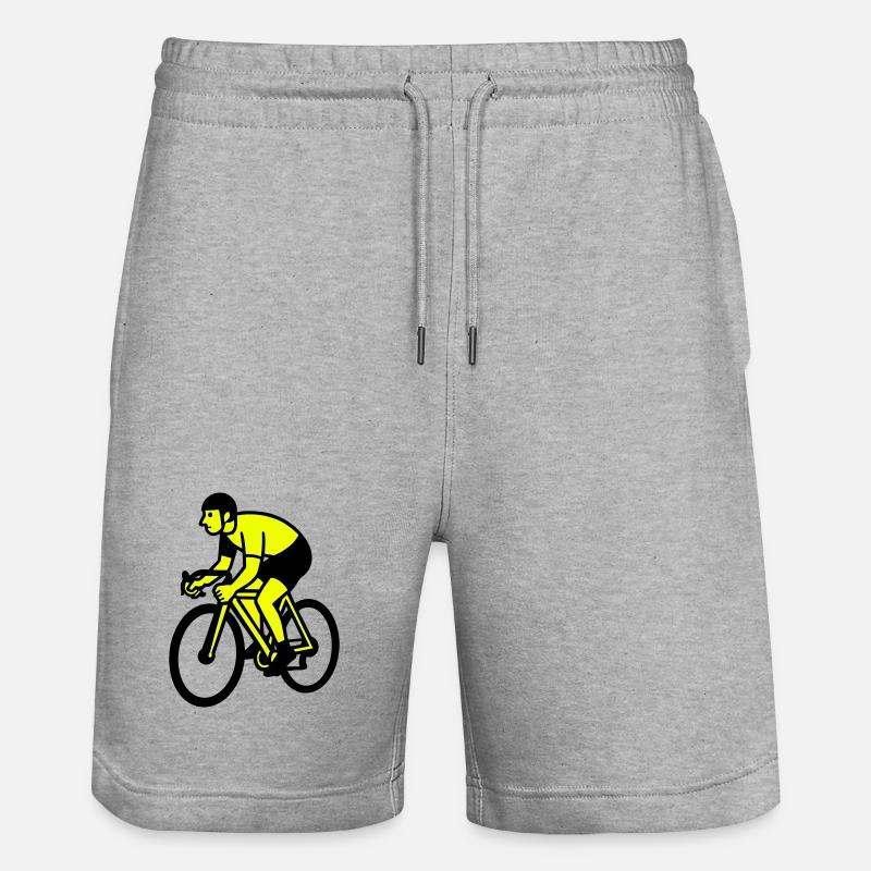 Neon Wheel Silhouette Cyclist - Stanley/Stella Trainer Unisex Organic Jogging Shorts - heather grey