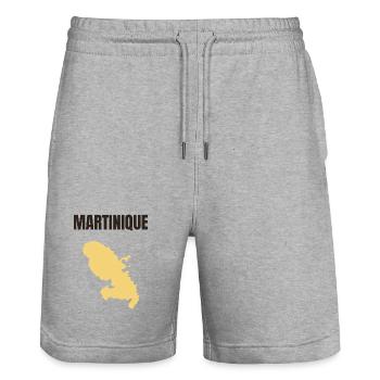 Martinique - West Indies T-shirt - Stanley/Stella Trainer Unisex Organic Jogging Shorts - heather grey - Front - Nik (191cm) & Marisol (170cm)