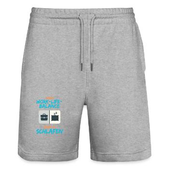 My Work-Life Balance: Work & Sleep - Stanley/Stella Trainer Unisex Organic Jogging Shorts - heather grey - Front - Nik (191cm) & Marisol (170cm)
