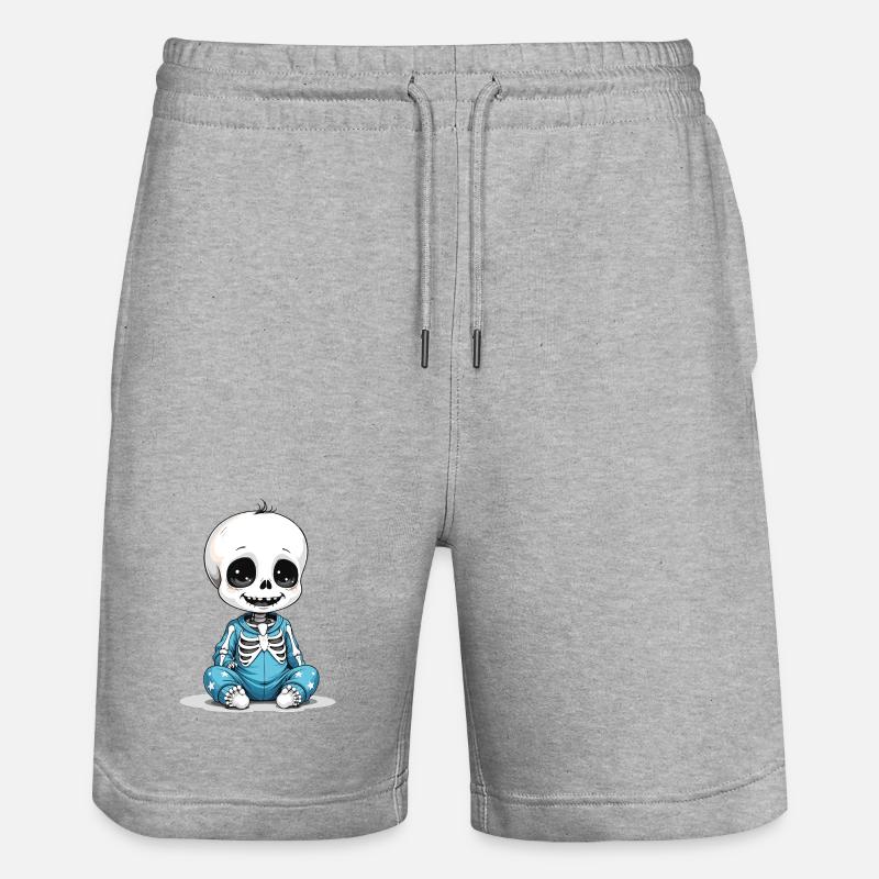 Bébé squelette en pyjama bleu - Short de jogging bio TRAINER Stanley/Stella unisexe - gris chiné