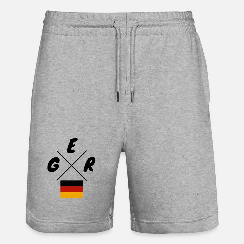 Drapeaux allemands Lettrage GER - Short de jogging bio TRAINER Stanley/Stella unisexe - gris chiné