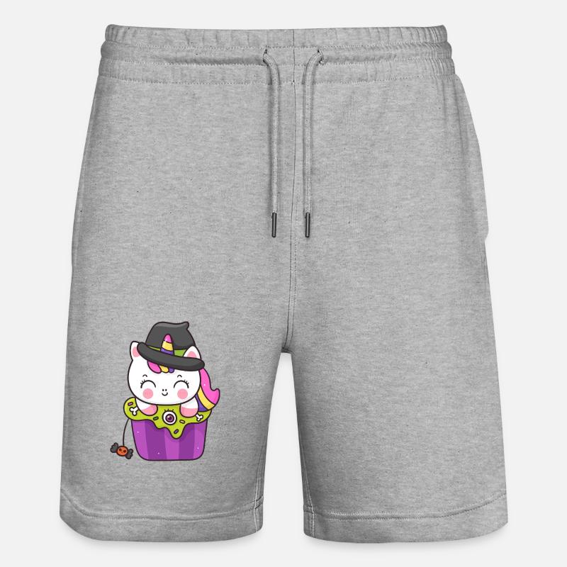 Kawaii Cupcake Sorcière Chat - Short de jogging bio TRAINER Stanley/Stella unisexe - gris chiné