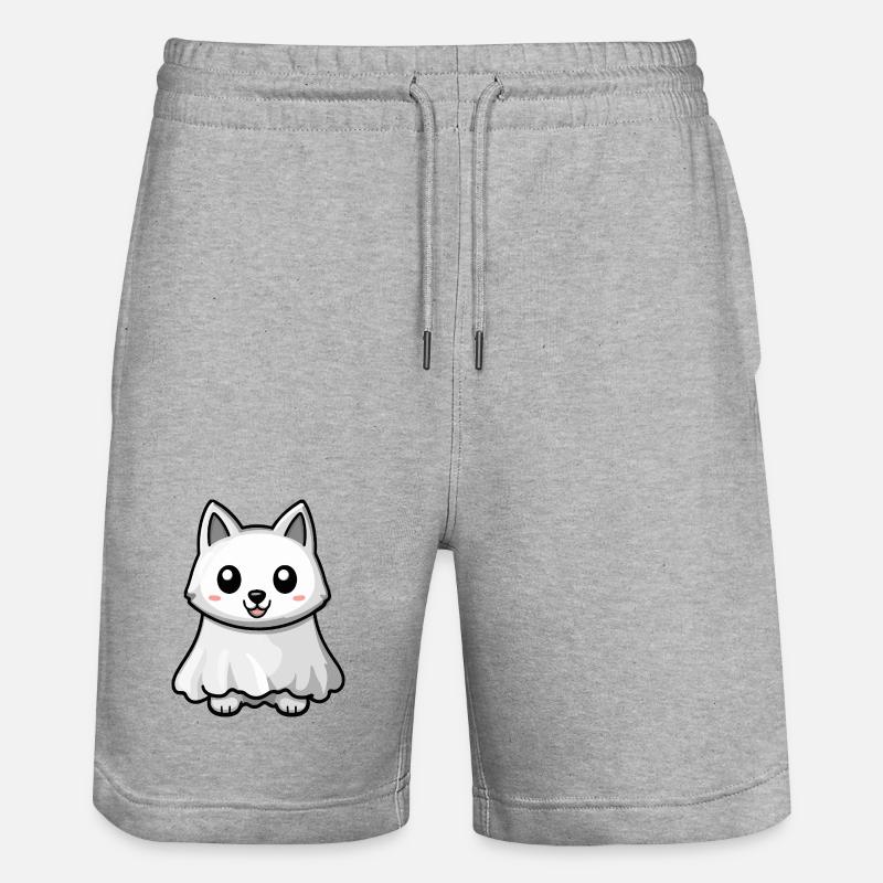 Wolf Halloween Geist - Stanley/Stella Unisex Bio Joggingshorts Trainer  - Grau meliert