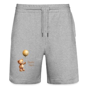 Teddy Bär mit Luftballon Simpler Times - Stanley/Stella Unisex Bio Joggingshorts Trainer  - Grau meliert - Vorne - Nik (191cm) & Marisol (170cm)