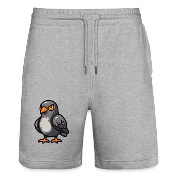 Taube Vogel Halloween Comic Lustig - Stanley/Stella Unisex Bio Joggingshorts Trainer  - Grau meliert - Vorne - Nik (191cm) & Marisol (170cm)