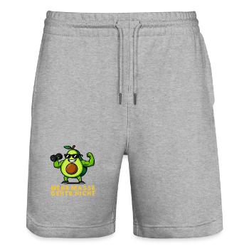 Avocado Muskelheld: Mehr Masse Geht Nicht - Stanley/Stella Unisex Bio Joggingshorts Trainer  - Grau meliert - Vorne - Nik (191cm) & Marisol (170cm)