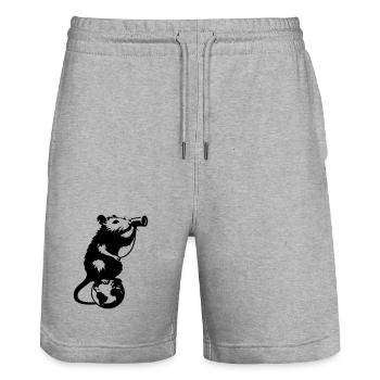 Rat has a longing - Stanley/Stella Trainer Unisex Organic Jogging Shorts - heather grey - Front - Nik (191cm) & Marisol (170cm)