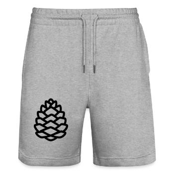 Pine Cone - Stanley/Stella Trainer Unisex Organic Jogging Shorts - heather grey - Front - Nik (191cm) & Marisol (170cm)