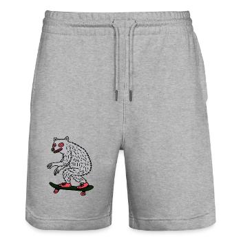 Mondschein-Werwolf-Skateboarder - Stanley/Stella Unisex Bio Joggingshorts Trainer  - Grau meliert - Vorne - Nik (191cm) & Marisol (170cm)