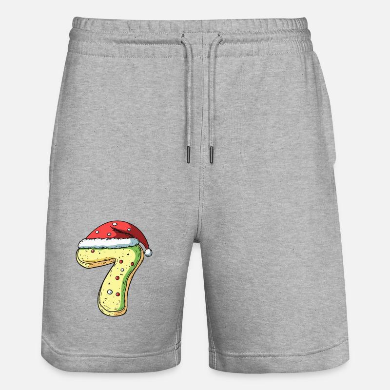 Biscuit de Noël à 7 chiffres - Short de jogging bio TRAINER Stanley/Stella unisexe - gris chiné