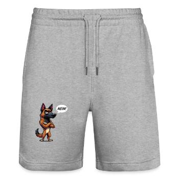 No Malinois Belgian Shepherd Malinoishund - Stanley/Stella Trainer Unisex Organic Jogging Shorts - heather grey - Front - Nik (191cm) & Marisol (170cm)