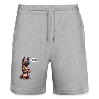 No Malinois Belgian Shepherd Malinoishund - Stanley/Stella Trainer Unisex Organic Jogging Shorts - heather grey - Front - Nik (191cm) & Marisol (170cm)