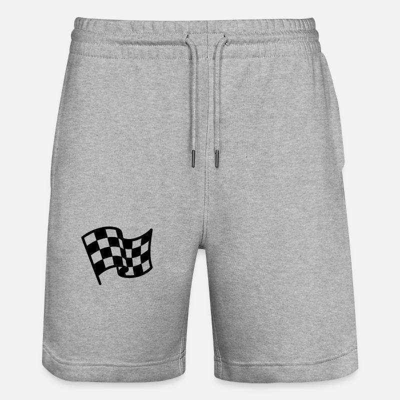 Drapeau damier course automobile - Short de jogging bio TRAINER Stanley/Stella unisexe - gris chiné