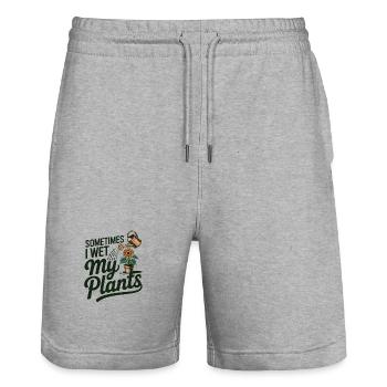 Parfois, je mouille mes plantes - Short de jogging bio TRAINER Stanley/Stella unisexe - gris chiné - Devant - Nik (191cm) & Marisol (170cm)