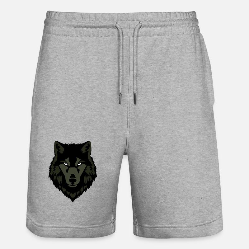 Wolf_grau_T shirt_Geschenk_Jaeger - Short de jogging bio TRAINER Stanley/Stella unisexe - gris chiné