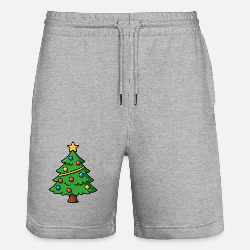 Arbre de Noël dessin animé - Short de jogging bio TRAINER Stanley/Stella unisexe - gris chiné