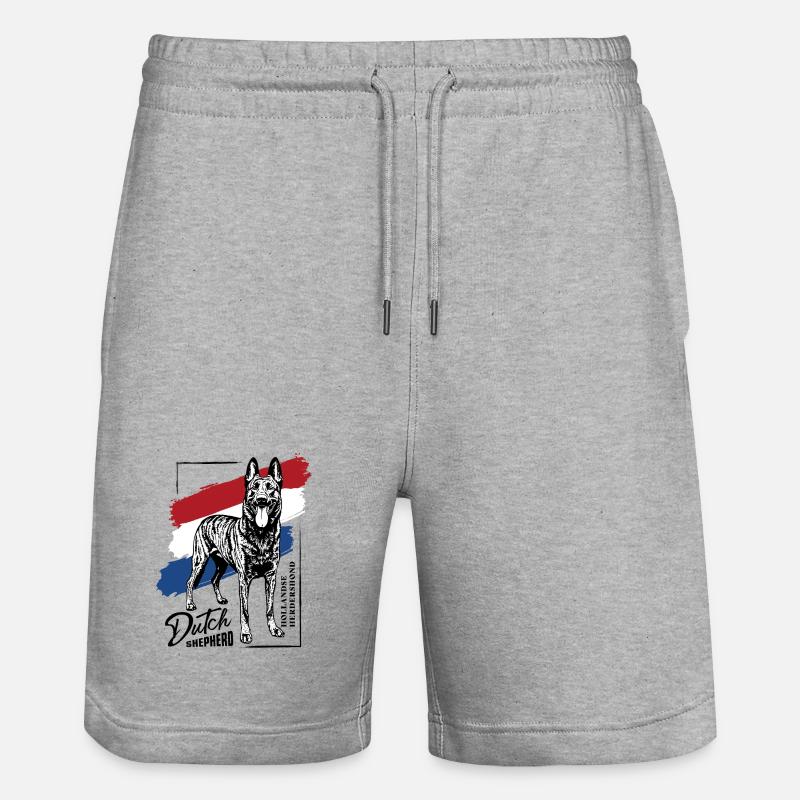 Dutch Shepherd – Dutchie - Stanley/Stella Unisex Bio Joggingshorts Trainer  - Grau meliert