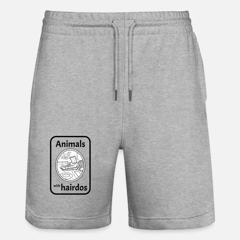 Crocodile avec coiffure - Short de jogging bio TRAINER Stanley/Stella unisexe - gris chiné